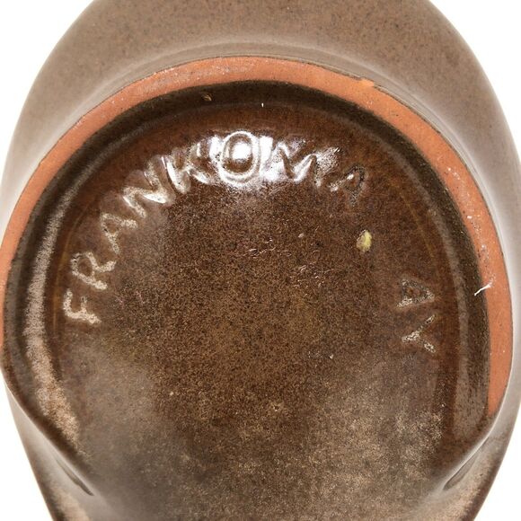 FRANKOMA Plainsman Brown Satin Spoon Rest Holder Vintage Oklahoma Made in USA - Picture 4 of 10